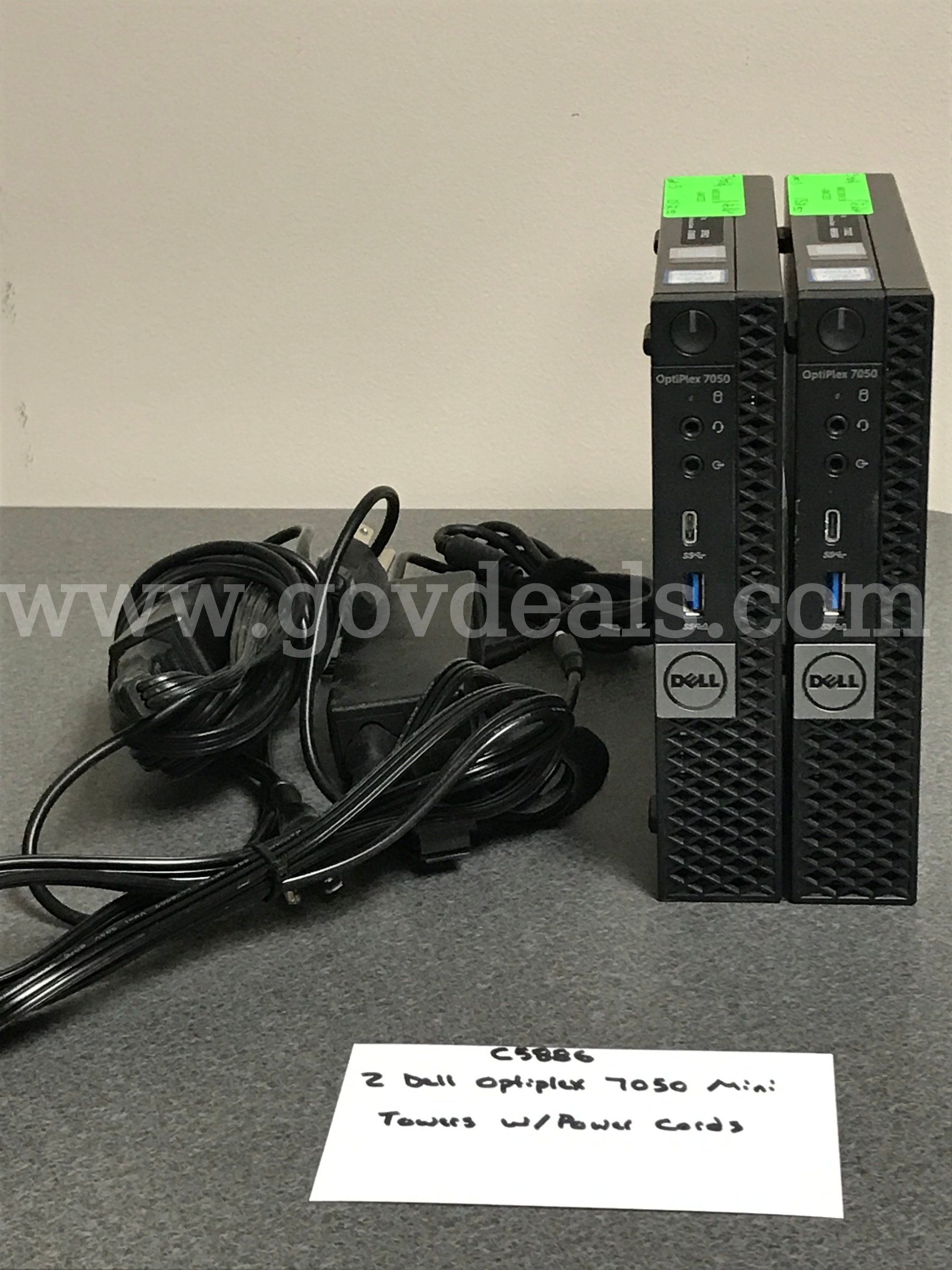 2 Dell Optiplex 7050 Mini Towers w/Power Cords