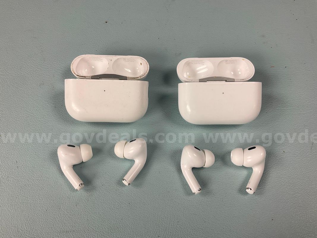 2 - Apple AirPods Pro (Gen 2) with Charging Case Model A2968, Both Power On