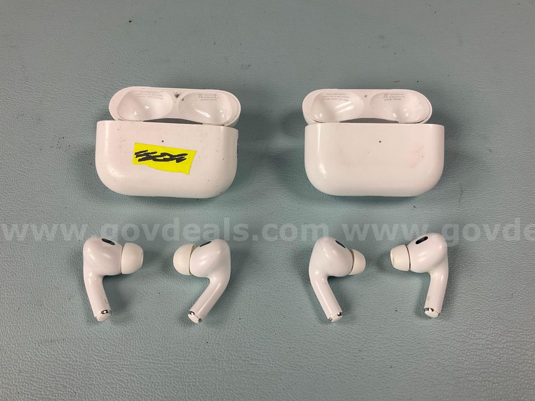 2 - Apple AirPods Pro (Gen 2) with Charging Case Model A2968, Both Power On