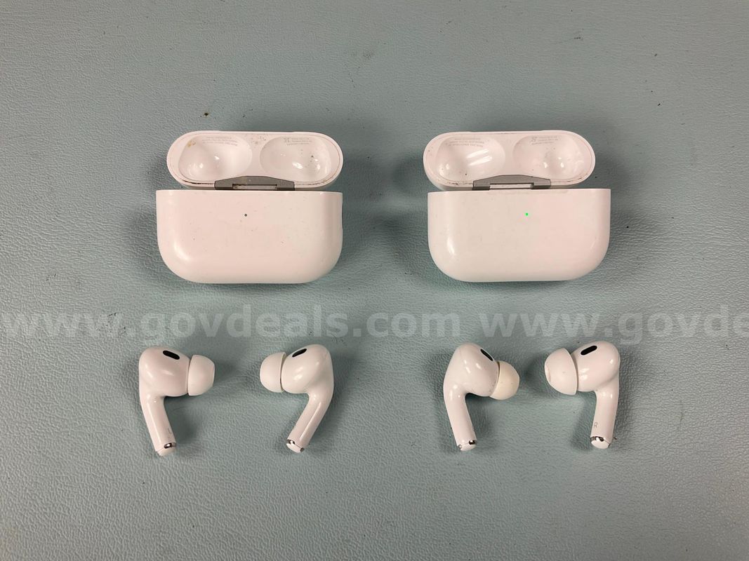 2 - Apple AirPods Pro (Gen 2) with Charging Case Model A2968, Both Power On