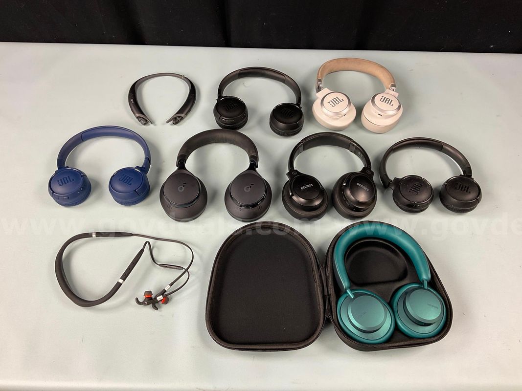 9 - Misc. Headphones, 1 - with Case, Untested (1 - Damaged)