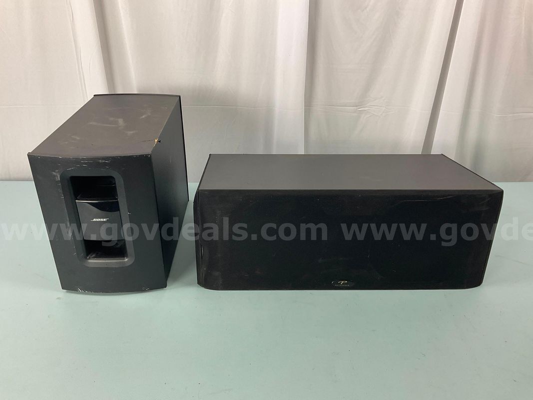 2 - Wired Home Theater Speakers from Bose and Paradigm (Both with Damaged Trim)