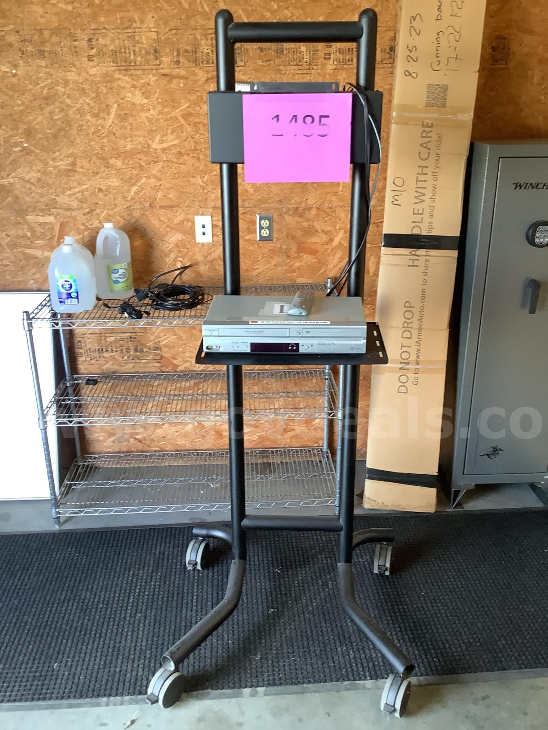 mobile tv stand with vcr/dvd combo