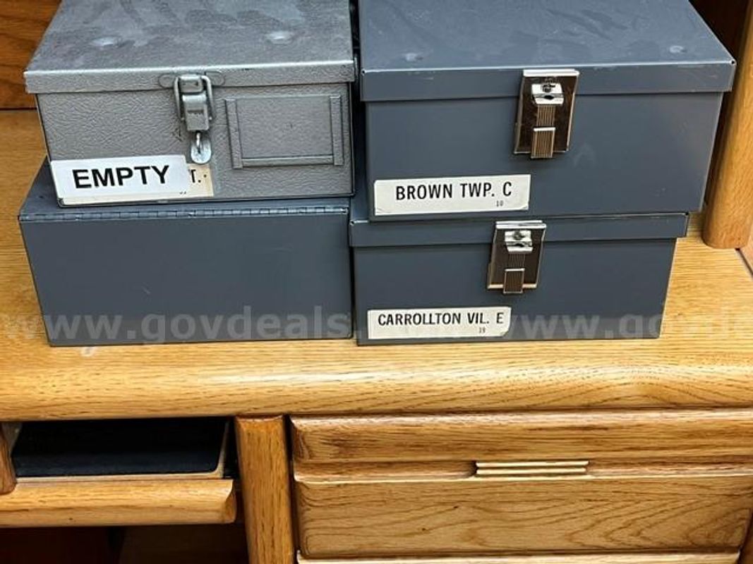 Lot of 4 metal storage boxes