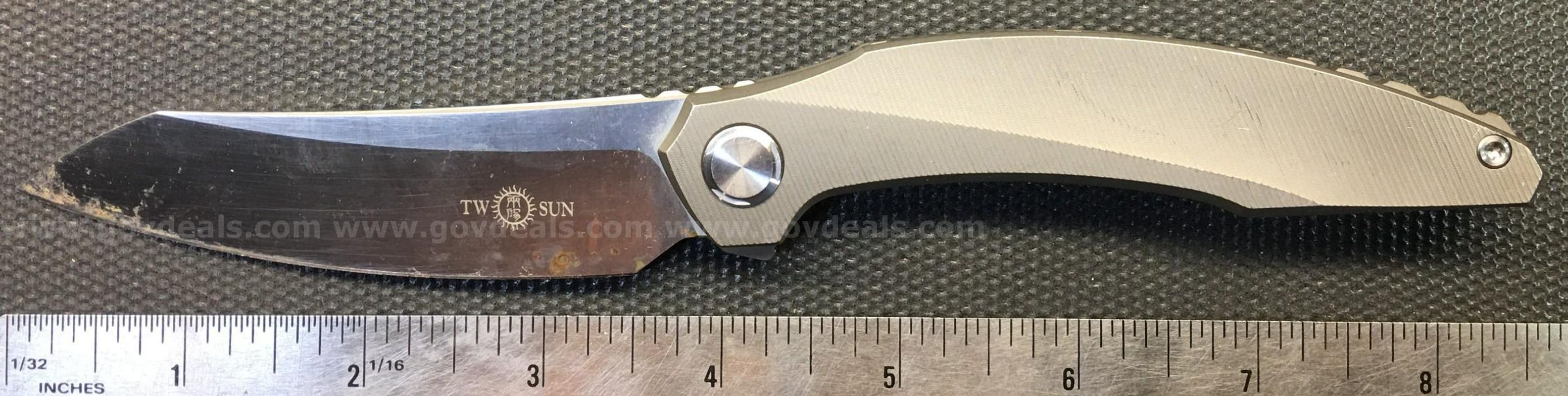TwoSun Flipper Pocket Knife - Night Morning Design (ID# 46349)(D-Case)(TSA)(NO UPC)