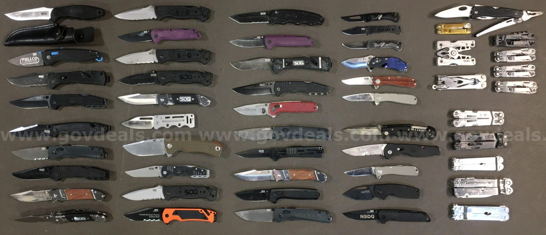 SOG Knife & Multi-Purpose Tool Lot ~53 Units (ID# 46352) (TSA #4) (NO UPC) (10)