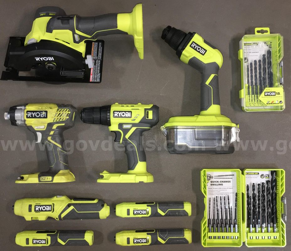 Ryobi Power Tool & Accessories Lot (ID# 46385) (TSA #4) (NO UPC) (10)