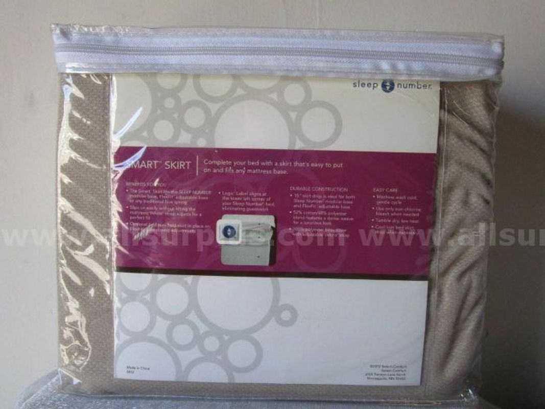 5 Sleep Number Smart Bed Skirt Sand Expanded Queen Mattress Box Spring FlexFit New