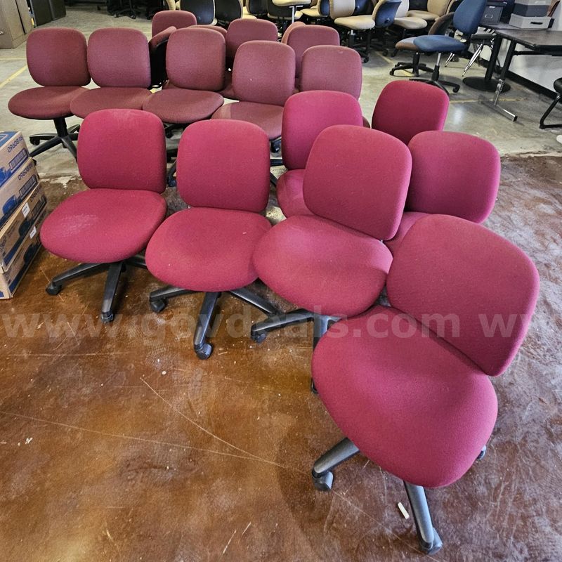 Lot of Red Rolling Office Chairs