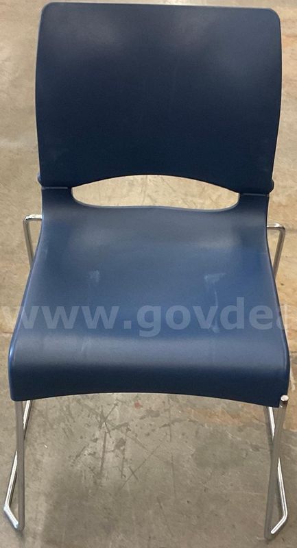 Lot of 4 Blue Plastic Chairs