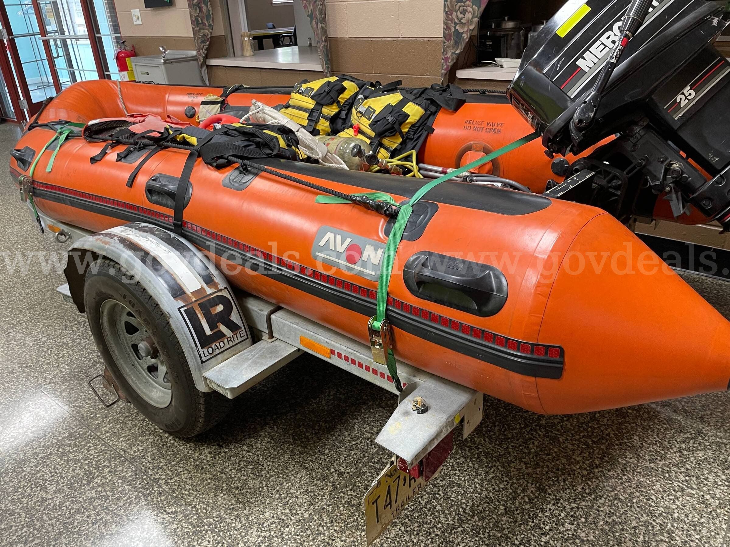 1998 Avon Inflatable Boat & Trailer