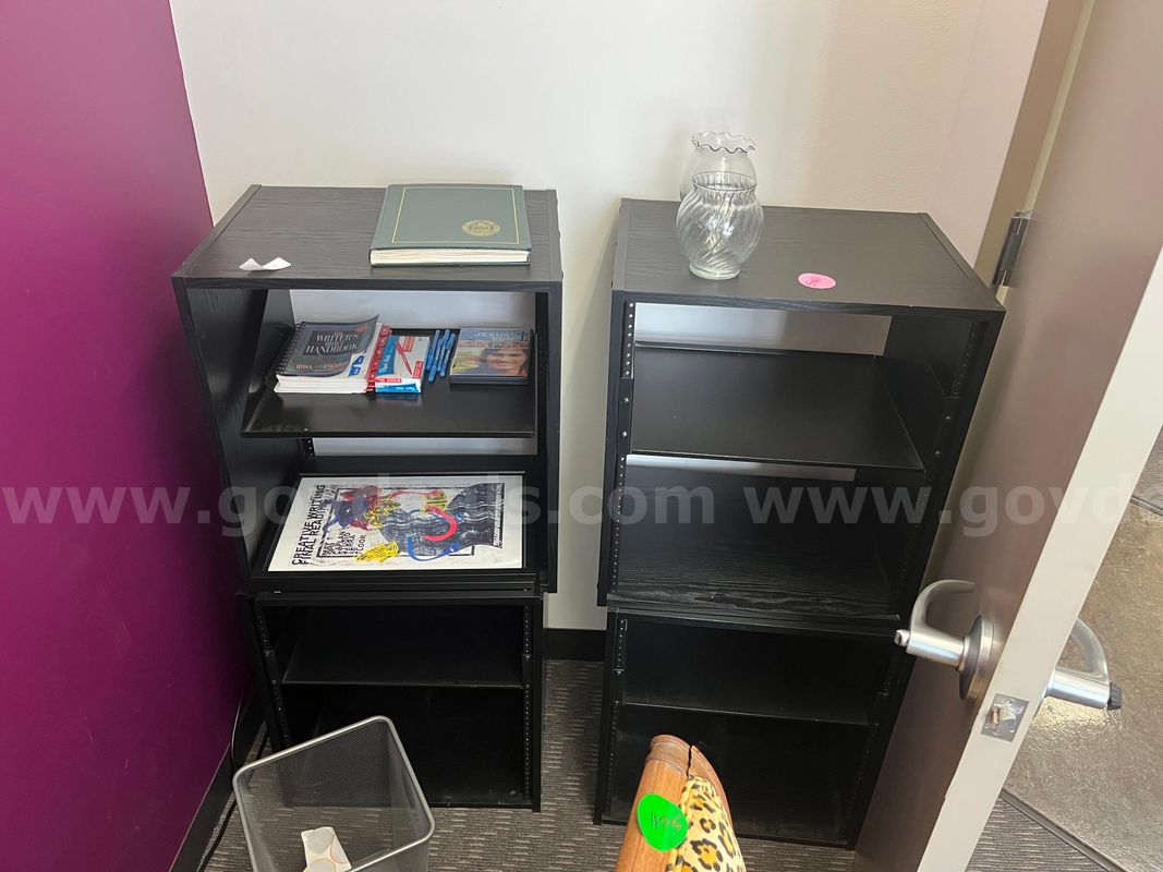 Set of two black shelves