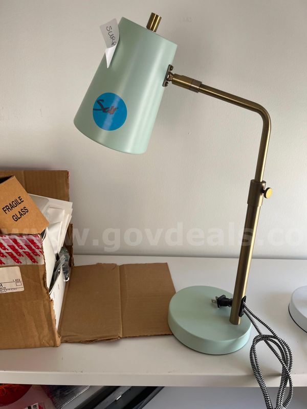Light blue desk lamp