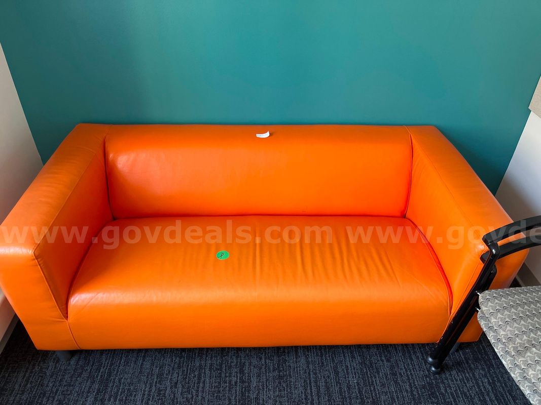 Modern orange loveseat