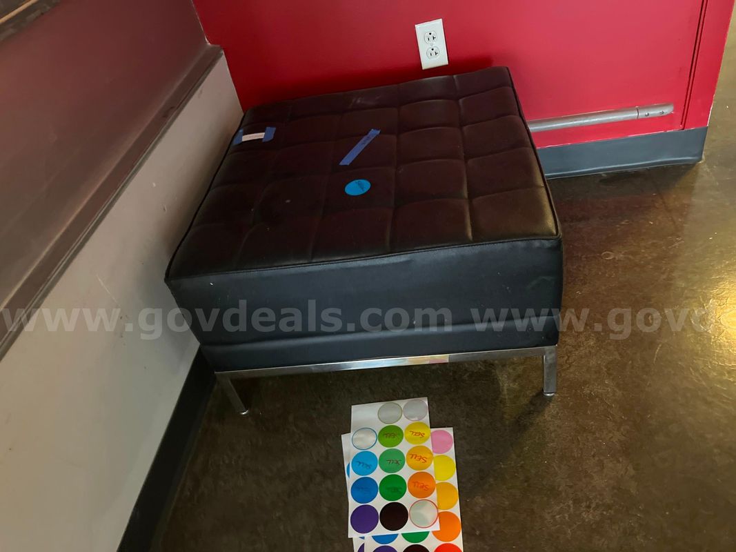 IKEA black square ottoman