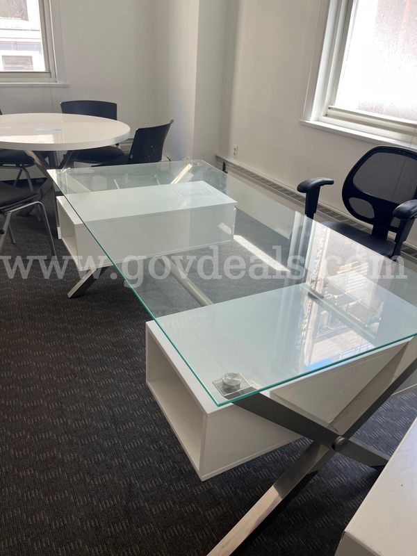 Modern glass desk