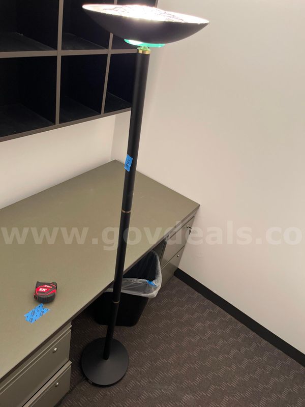 Black Floor Lamp w/ Metal Accents