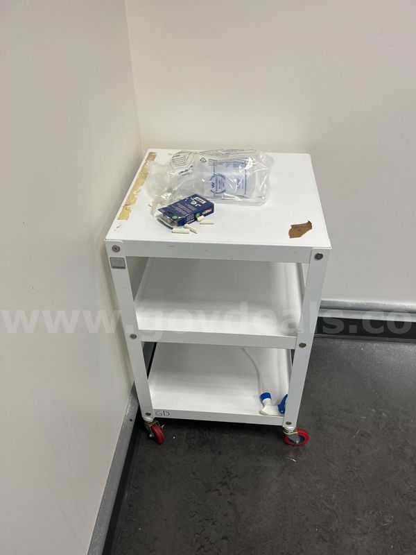 White Metal Rolling Cabinet
