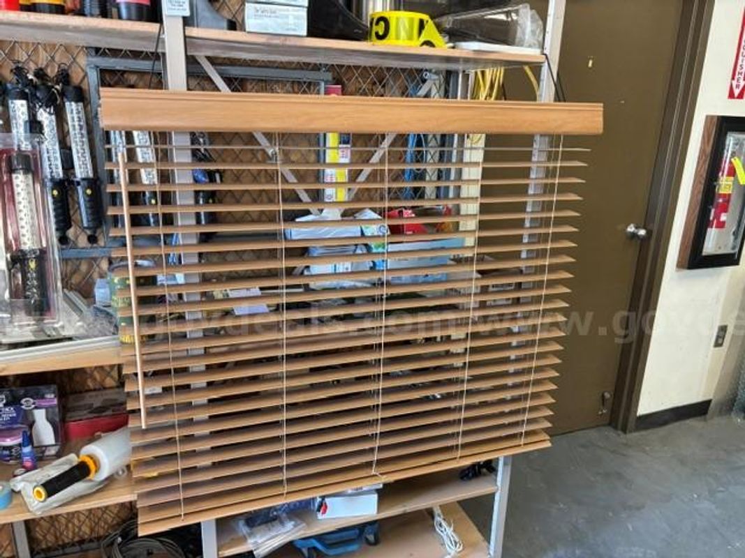 Pair of 46 Inch Levolor Wood Blinds- Missing Valence Trim Boards