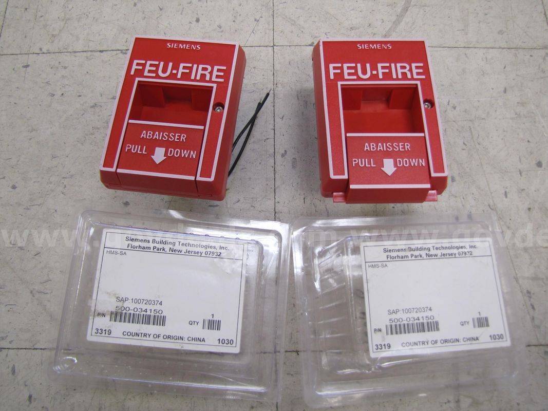 Pair of pull down fire alarms