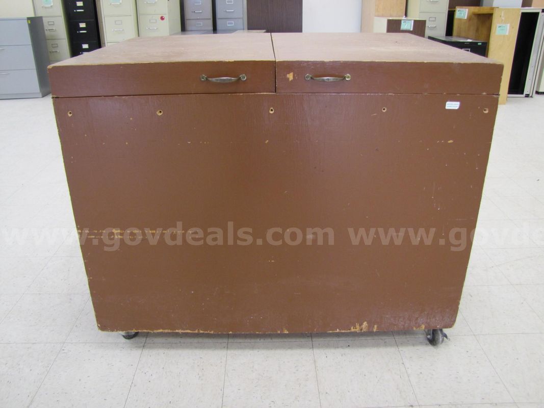 Large mobile wooden storage unit