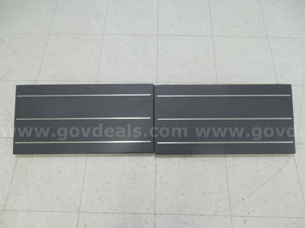Pair of cafeteria lunch tray shelves