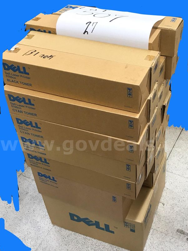 (24) Assorted colors Dell toner cartridges, (2) Dell Transfer rollers, (1) Dell Image Drum